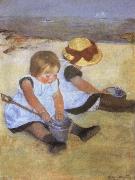 Mary Cassatt Children on the Beach France oil painting artist